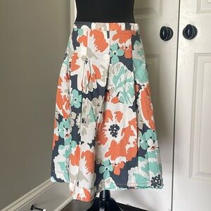 Merona Orange Sea Foam Green White Grey Printed Skirt Size 6